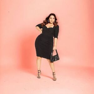 NWT City Chic Sexy Bustier sheer sleeve corset dress size 14‎